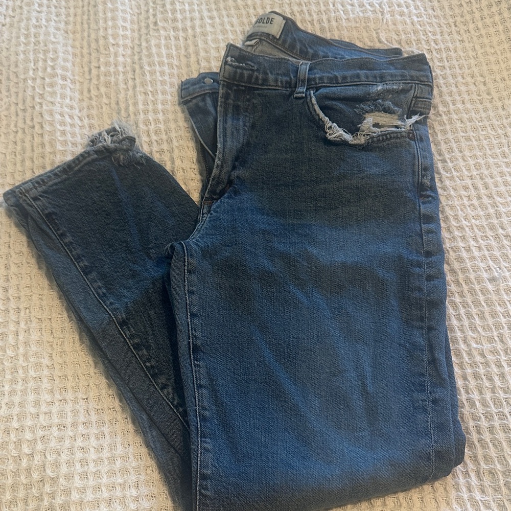Agolde Women's Dark Blue Boyfriend Jeans